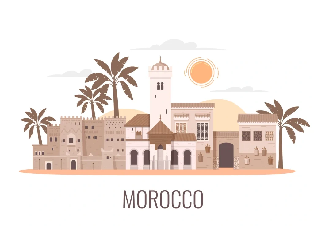 Foreign buyer reviewing Moroccan property documents with an adviser