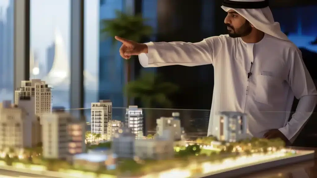 Dubai skyline and off-plan residential developments