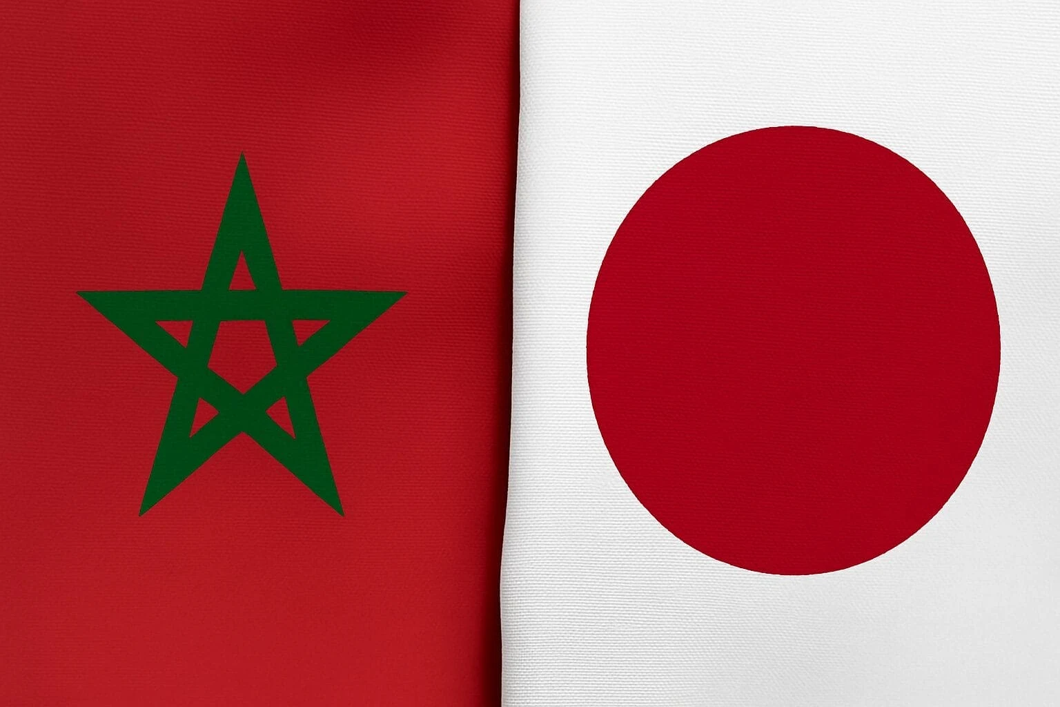 Japanese and Moroccan economic cooperation represented by their national flags