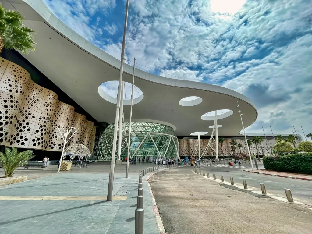 Aircraft and terminal buildings at Marrakech-Menara Airport