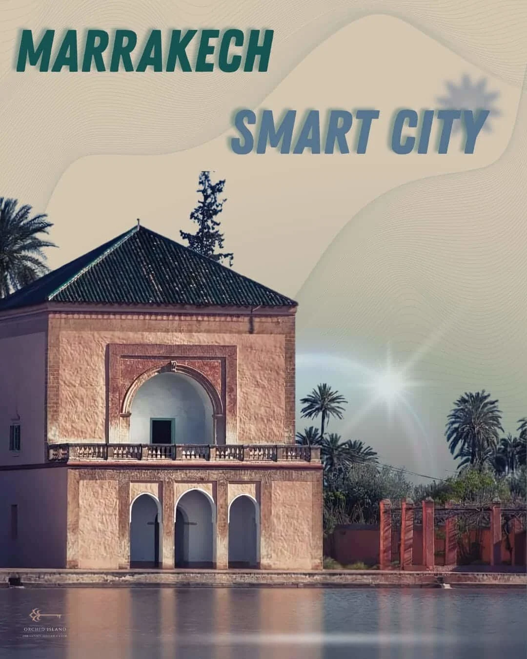 Marrakech cityscape with modern infrastructure and traditional architecture
