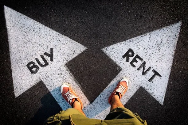 Marrakech apartment keys beside a rental and purchase comparison