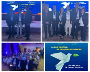 Rotary Marrakech speakers, attendees, and a positive-peace presentation