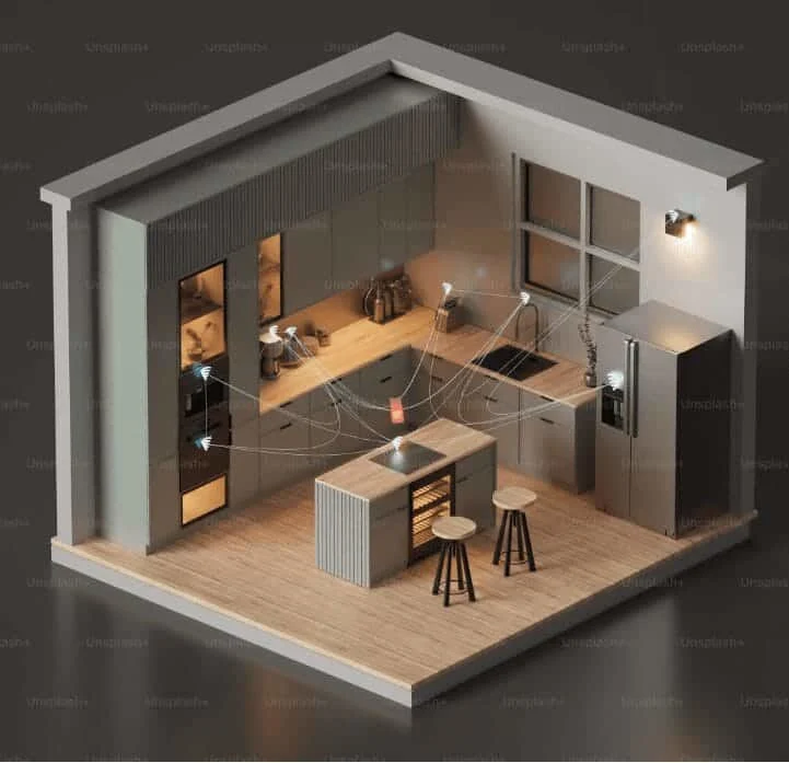 Homeowner controlling lighting and security through a smart-home application