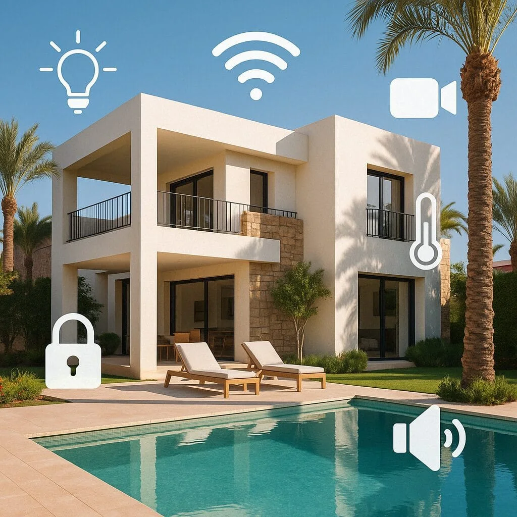Contemporary smart villa in Morocco with integrated home automation