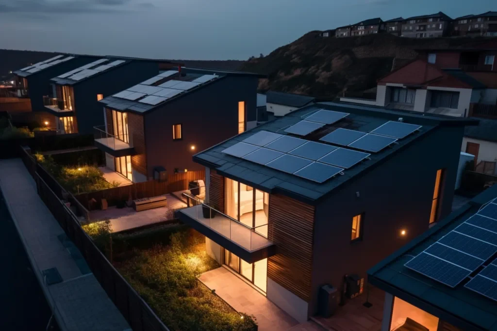 Solar panels installed on a modern home in sunny Marrakech