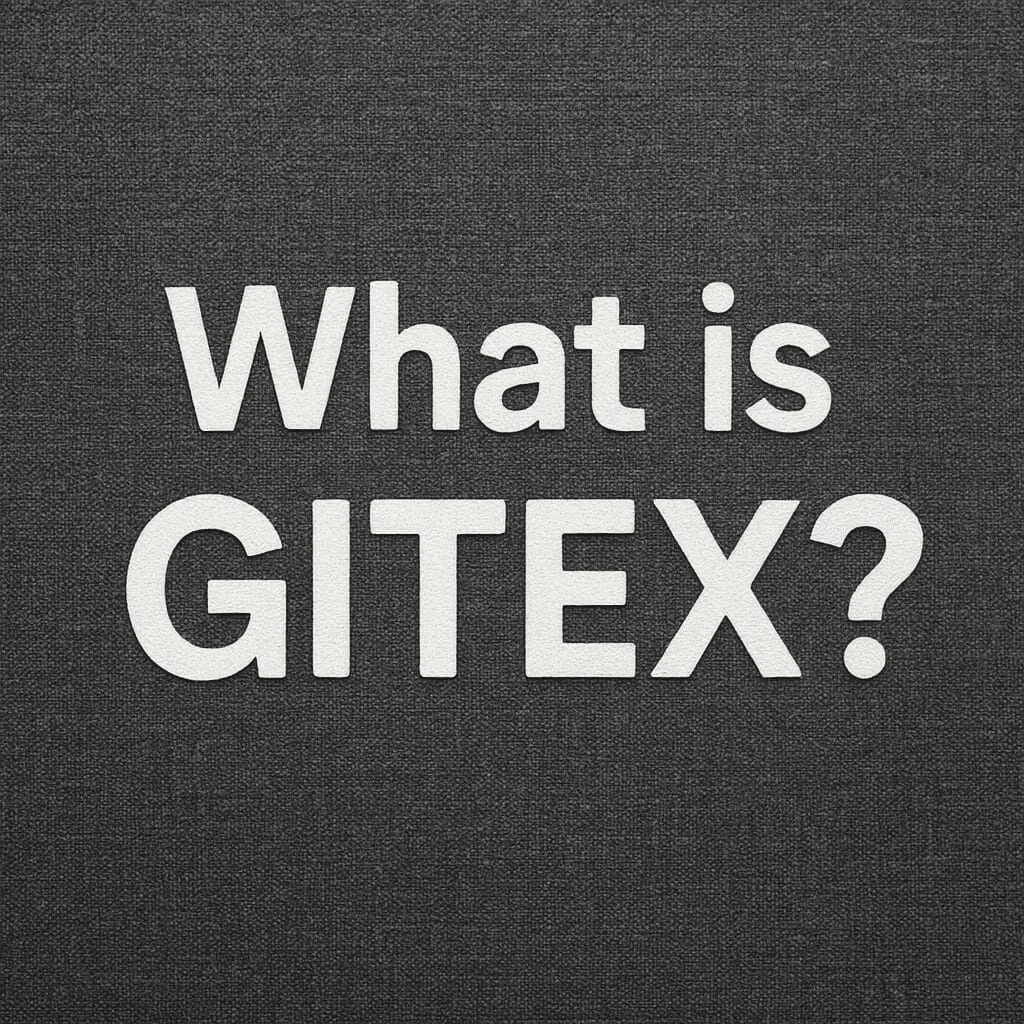 Visitors exploring property technology at a GITEX exhibition