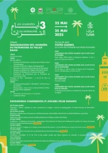 Green program poster for the 2025 Heritage Days in Marrakech