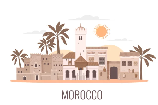 Moroccan vector design showcasing property investment tips Morocco.