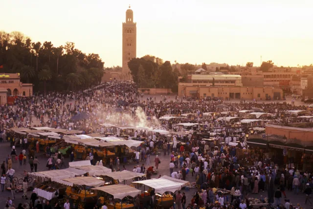 Koutoubia Mosque in Medina, Marrakech – ideal location to buy property in Medina with Orchid Island before the 2030 World Cup.