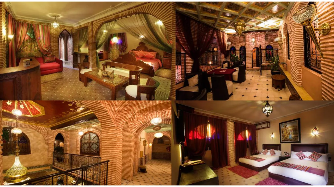 Riad hotel for sale Marrakech interior suite moroccan design zellige tadelakt